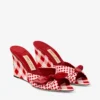 Livi Wedge 85 Pantofi mule cu toc în formă de pană, din bumbac cu imprimeu gingham mixt roșu rubiniu, cu fundă din bumbac cu imprimeu gingham Livi Wedge 85 Pantofi mule cu toc în formă de pană, din bumbac cu imprimeu gingham mixt roșu rubiniu, cu fundă din bumbac cu imprimeu gingham