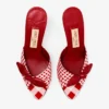 Livi Wedge 85 Pantofi mule cu toc în formă de pană, din bumbac cu imprimeu gingham mixt roșu rubiniu, cu fundă din bumbac cu imprimeu gingham Livi Wedge 85 Pantofi mule cu toc în formă de pană, din bumbac cu imprimeu gingham mixt roșu rubiniu, cu fundă din bumbac cu imprimeu gingham