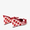 Livi Wedge 85 Pantofi mule cu toc în formă de pană, din bumbac cu imprimeu gingham mixt roșu rubiniu, cu fundă din bumbac cu imprimeu gingham Livi Wedge 85 Pantofi mule cu toc în formă de pană, din bumbac cu imprimeu gingham mixt roșu rubiniu, cu fundă din bumbac cu imprimeu gingham