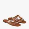 Lova Mule Flat Pantofi fără toc din piele de căprioară de culoare maro deschis, cu mărgele Lova Mule Flat Pantofi fără toc din piele de căprioară de culoare maro deschis, cu mărgele