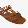 Lova Mule Flat Pantofi fără toc din piele de căprioară de culoare maro deschis, cu mărgele Lova Mule Flat Pantofi fără toc din piele de căprioară de culoare maro deschis, cu mărgele
