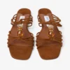 Lova Mule Flat Pantofi fără toc din piele de căprioară de culoare maro deschis, cu mărgele Lova Mule Flat Pantofi fără toc din piele de căprioară de culoare maro deschis, cu mărgele