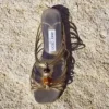 Lova Mule Flat Pantofi fără toc din piele de căprioară de culoare maro deschis, cu mărgele Lova Mule Flat Pantofi fără toc din piele de căprioară de culoare maro deschis, cu mărgele