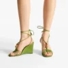 Lova Wedge 85 Clover Mix – sandale cu platformă din piele de căprioară cu mărgele Lova Wedge 85 Clover Mix – sandale cu platformă din piele de căprioară cu mărgele