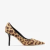 Love 85 Pantofi cu toc înalt din piele de ponei cu imprimeu leopard natural Love 85 Pantofi cu toc înalt din piele de ponei cu imprimeu leopard natural