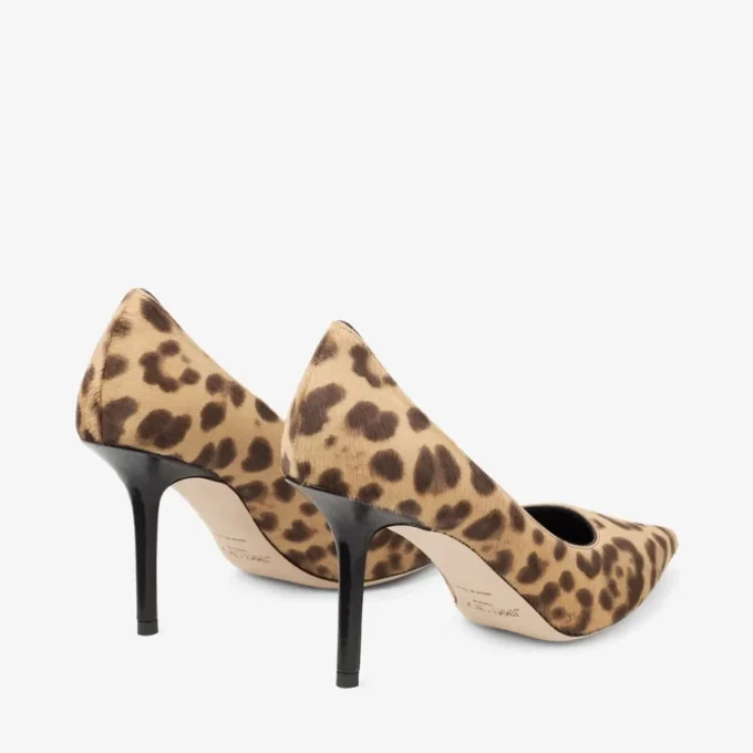 Love 85 Pantofi cu toc înalt din piele de ponei cu imprimeu leopard natural Love 85 Pantofi cu toc înalt din piele de ponei cu imprimeu leopard natural