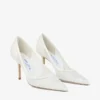 Love 85 Pantofi cu toc înalt din pânză de bumbac, de culoare Ivory Candyfloss Glitter Love 85 Pantofi cu toc înalt din pânză de bumbac, de culoare Ivory Candyfloss Glitter