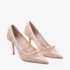 Love Mesh 85 Pantofi cu toc din satin macaron cu tul drapat Love Mesh 85 Pantofi cu toc din satin macaron cu tul drapat