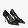 Love Mesh 85 Pantofi cu toc înalt din piele Spazzolato neagră și plasă drapată Love Mesh 85 Pantofi cu toc înalt din piele Spazzolato neagră și plasă drapată