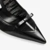 Love Mesh 85 Pantofi cu toc înalt din piele Spazzolato neagră și plasă drapată Love Mesh 85 Pantofi cu toc înalt din piele Spazzolato neagră și plasă drapată