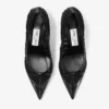 Love Mesh 85 Pantofi cu toc înalt din piele Spazzolato neagră și plasă drapată Love Mesh 85 Pantofi cu toc înalt din piele Spazzolato neagră și plasă drapată