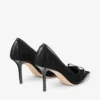 Love Mesh 85 Pantofi cu toc înalt din piele Spazzolato neagră și plasă drapată Love Mesh 85 Pantofi cu toc înalt din piele Spazzolato neagră și plasă drapată