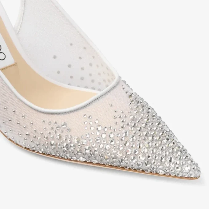 Love Sling Back 85 Pantofi cu baretă din plasă albă cu cristale DéGradé Galaxy Love Sling Back 85 Pantofi cu baretă din plasă albă cu cristale DéGradé Galaxy