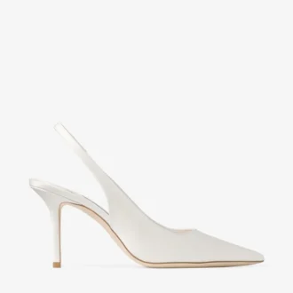 Love Sling Back 85 Pantofi cu baretă din satin de culoare ivoriu