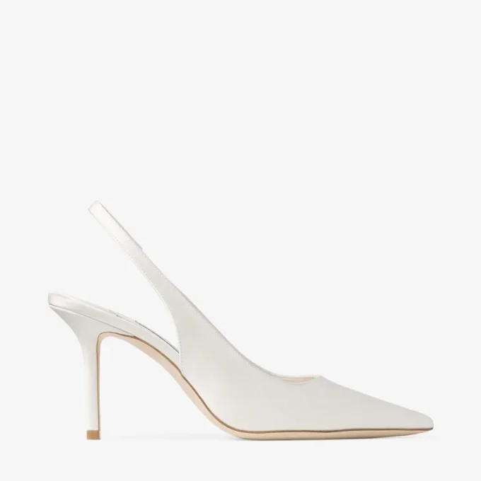 Love Sling Back 85 Pantofi cu baretă din satin de culoare ivoriu Love Sling Back 85 Pantofi cu baretă din satin de culoare ivoriu