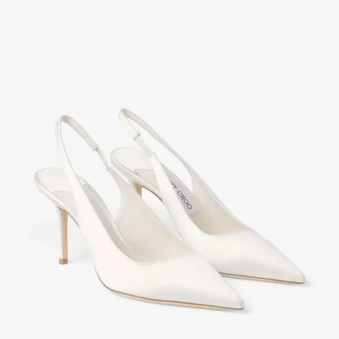 Love Sling Back 85 Pantofi cu baretă din satin de culoare ivoriu Love Sling Back 85 Pantofi cu baretă din satin de culoare ivoriu