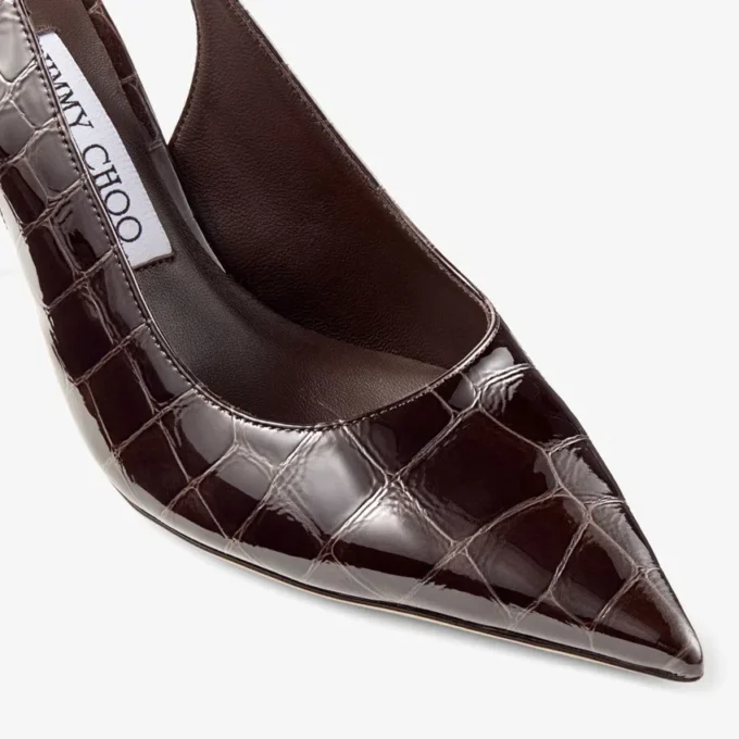 Love Sling Back 85 Sambuco Pantofi cu baretă din piele lucioasă cu imprimeu de crocodil Love Sling Back 85 Sambuco Pantofi cu baretă din piele lucioasă cu imprimeu de crocodil
