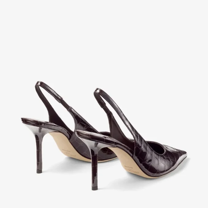 Love Sling Back 85 Sambuco Pantofi cu baretă din piele lucioasă cu imprimeu de crocodil Love Sling Back 85 Sambuco Pantofi cu baretă din piele lucioasă cu imprimeu de crocodil