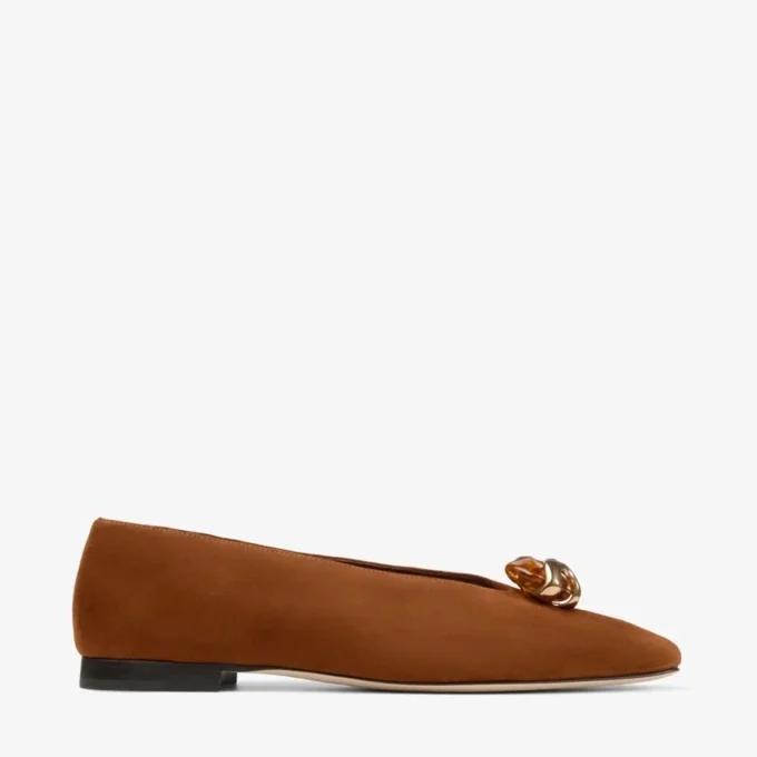 Margot Flat Balerini din piele de căprioară maro Margot Flat Balerini din piele de căprioară maro