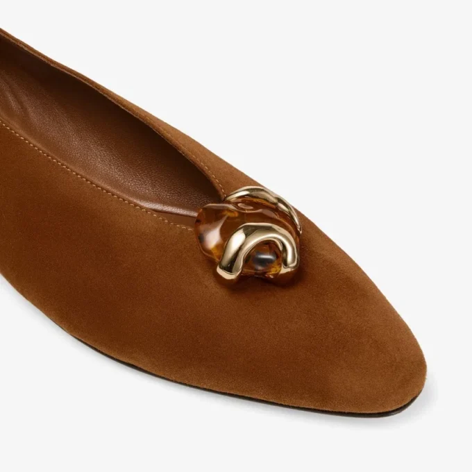Margot Flat Balerini din piele de căprioară maro Margot Flat Balerini din piele de căprioară maro