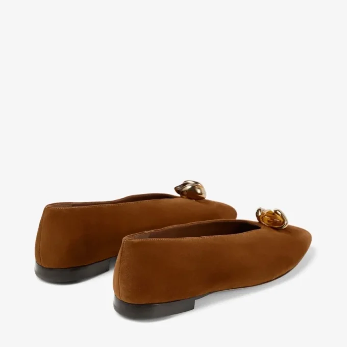 Margot Flat Balerini din piele de căprioară maro Margot Flat Balerini din piele de căprioară maro