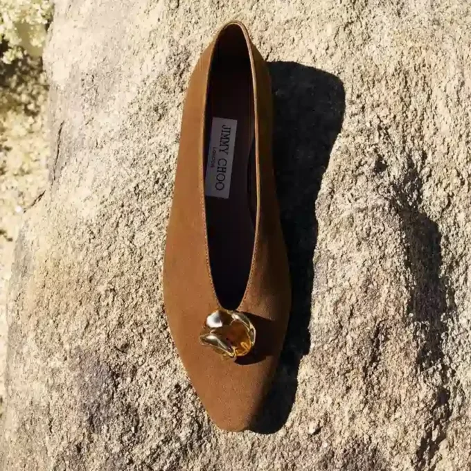 Margot Flat Balerini din piele de căprioară maro Margot Flat Balerini din piele de căprioară maro