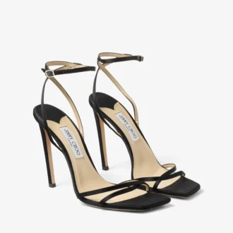 Metz 100 Sandală din satin negru