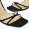 Metz 100 Sandală din satin negru Metz 100 Sandală din satin negru