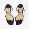 Metz 100 Sandală din satin negru Metz 100 Sandală din satin negru
