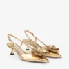Mimmi Sling Back 50 Pantofi cu baretă din piele Liquid Metal aurie cu corsaj perforat jimmy choo Mimmi Sling Back 50 Pantofi cu baretă din piele Liquid Metal aurie cu corsaj perforat jimmy choo