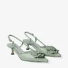 Mimmi Sling Back 50 Verde Pantofi cu baretă din piele nappa lucioasă, cu corsaj din dantelă nappa perforată jimmy choo Mimmi Sling Back 50 Verde Pantofi cu baretă din piele nappa lucioasă, cu corsaj din dantelă nappa perforată jimmy choo