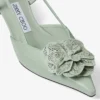 Mimmi Sling Back 50 Verde Pantofi cu baretă din piele nappa lucioasă, cu corsaj din dantelă nappa perforată jimmy choo Mimmi Sling Back 50 Verde Pantofi cu baretă din piele nappa lucioasă, cu corsaj din dantelă nappa perforată jimmy choo