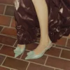 Mimmi Sling Back 50 Verde Pantofi cu baretă din piele nappa lucioasă, cu corsaj din dantelă nappa perforată jimmy choo Mimmi Sling Back 50 Verde Pantofi cu baretă din piele nappa lucioasă, cu corsaj din dantelă nappa perforată jimmy choo