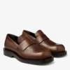 Mocasini Buff din piele lustruită de culoare mocha