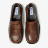 Mocasini Buff din piele lustruită de culoare mocha