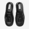 Mocasini cu franjuri de culoare bej Mocasini din piele de vițel neagră