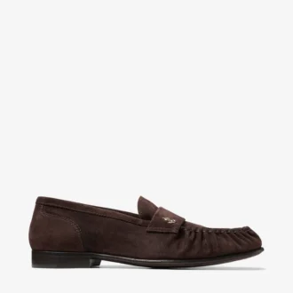 Mocasini Ellis din piele de căprioară ciocolatie
