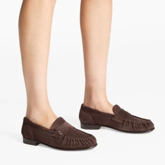 Mocasini Ellis din piele de căprioară ciocolatie
