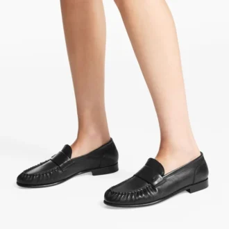 Mocasini Ellis F din piele moale neagră