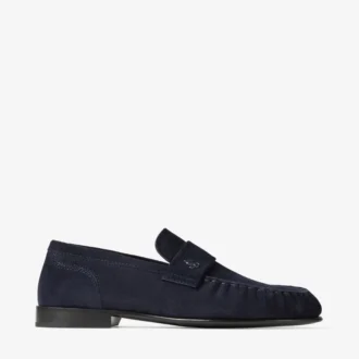 Mocasini Ellis Loafer F din piele de căprioară de culoare marină