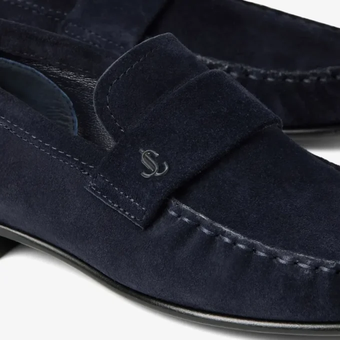 Mocasini Ellis Loafer F din piele de căprioară de culoare marină Mocasini Ellis Loafer F din piele de căprioară de culoare marină