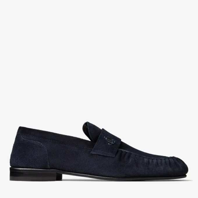Mocasini Ellis Loafer M din piele de căprioară catifelată de culoare Midnight