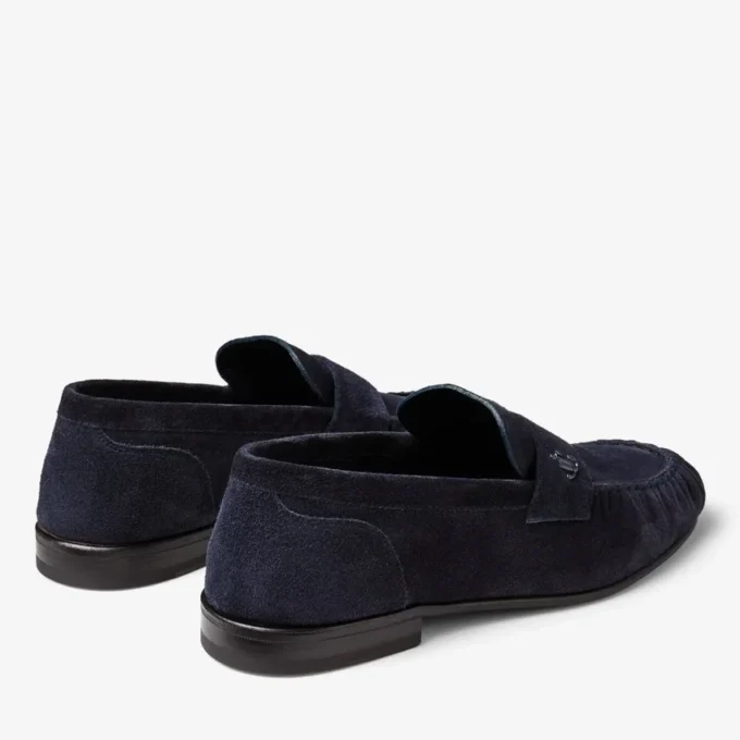 Mocasini Ellis Loafer M din piele de căprioară catifelată de culoare Midnight