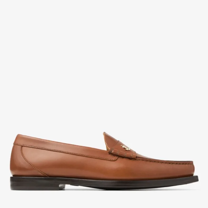 Mocasini Ethan din piele mată periată de culoare maro deschis Mocasini Ethan din piele mată periată de culoare maro deschis