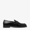 Mocasini Ivy din piele neagră cu imprimeu de crocodil Mocasini Ivy din piele neagră cu imprimeu de crocodil