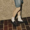 Mocasini Ivy din piele neagră cu imprimeu de crocodil Mocasini Ivy din piele neagră cu imprimeu de crocodil