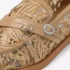Mocasini Kalia din rafie țesută cu flori naturale și piele de vițel Mocasini Kalia din rafie țesută cu flori naturale și piele de vițel