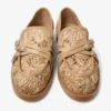 Mocasini Kalia din rafie țesută cu flori naturale și piele de vițel Mocasini Kalia din rafie țesută cu flori naturale și piele de vițel