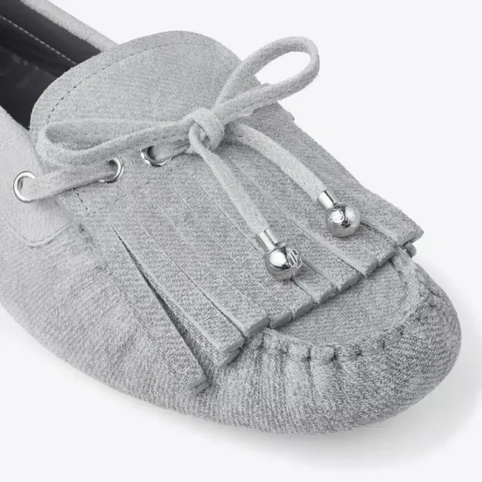 Mocasini Manon F din denim de piele de porumbel Mocasini Manon F din denim de piele de porumbel