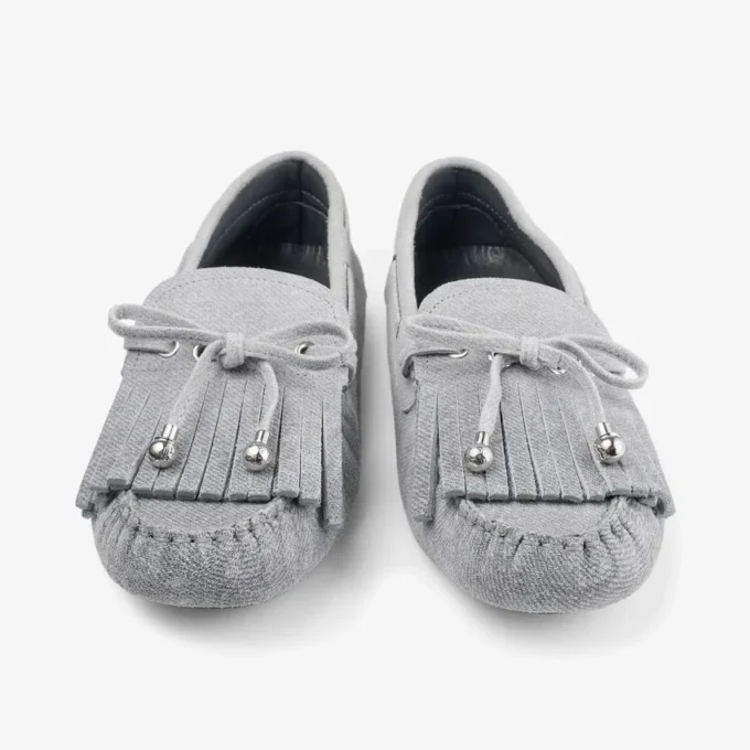 Mocasini Manon F din denim de piele de porumbel Mocasini Manon F din denim de piele de porumbel